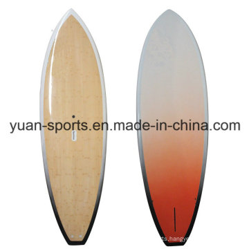 Customized Stand up Paddle Surfboard with Bamboo Veneer Surface